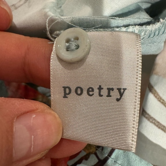 POETRY flower PRINTED DRESS EcoVero™ viscose & linen size 16 coquette boho - Picture 9 of 9